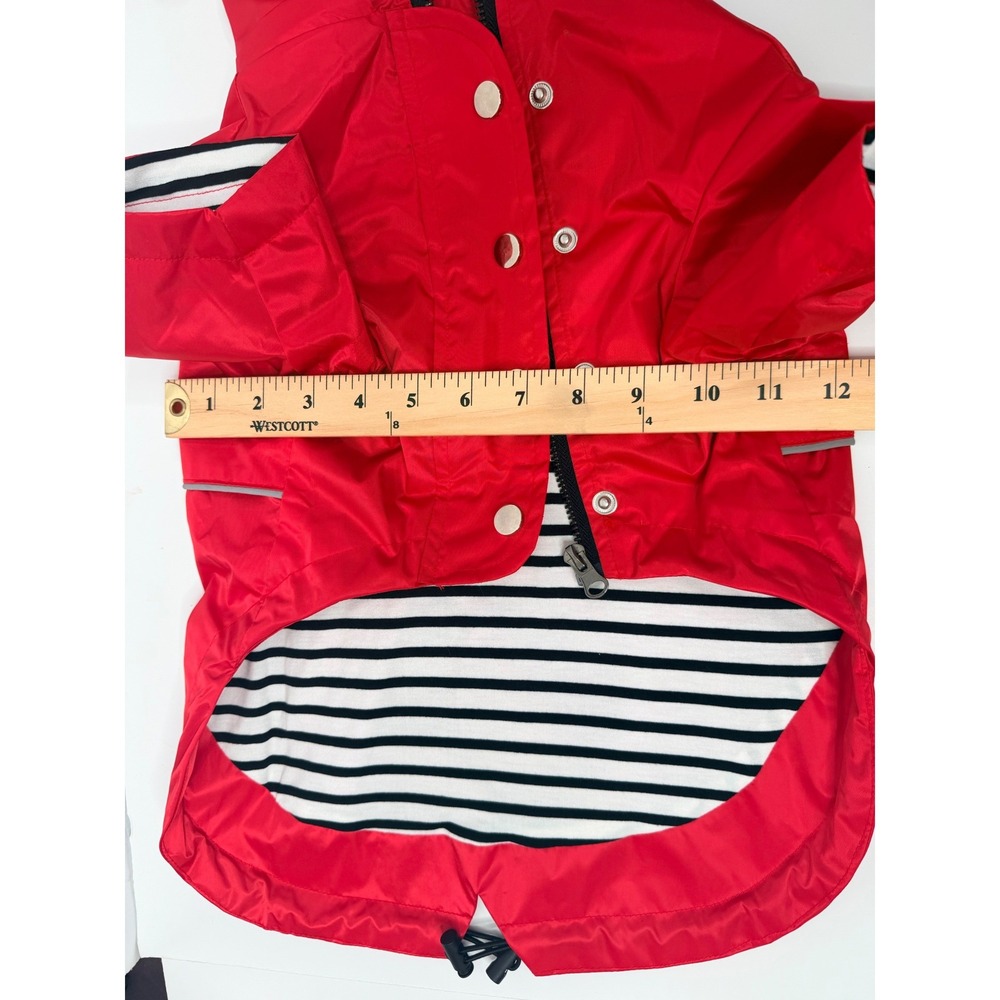 Dog Raincoat Medium Waterproof Red Hooded Jacket Reflective Lined Pet Coat - Picture 13 of 15